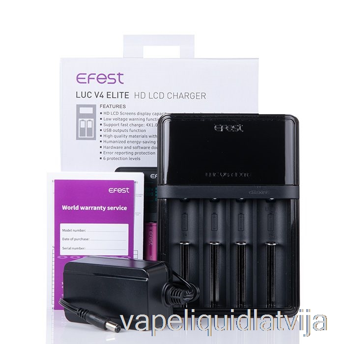 Efest Luc V4 Elite HD LCD Lādētājs Vape šķidrums