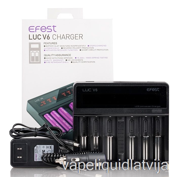 Efest Luc V6 6 Nodalījumu LCD Universālais Lādētājs Vape šķidrums