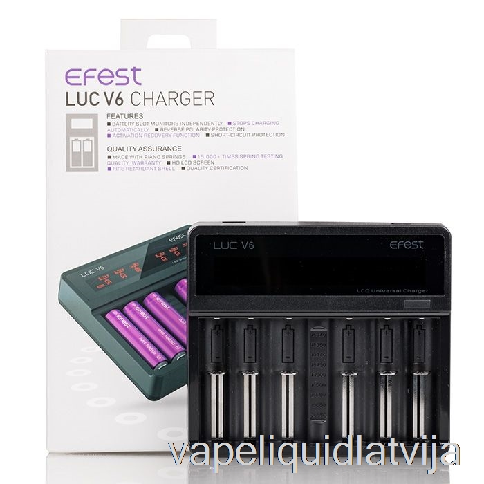 Efest Luc V6 6 Nodalījumu LCD Universālais Lādētājs Vape šķidrums