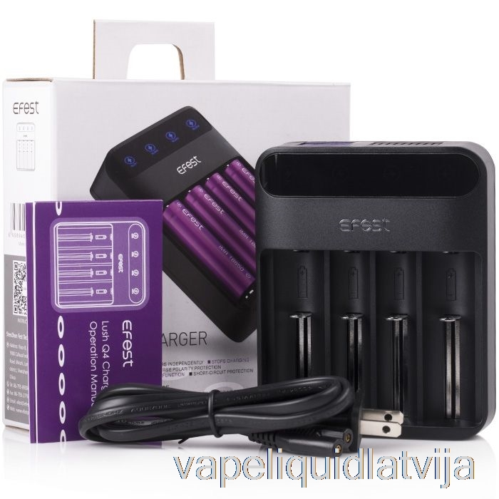 Efest Lush Q4 4 Nodalījumu Viedais LED Akumulatoru Lādētājs Vape šķidrums