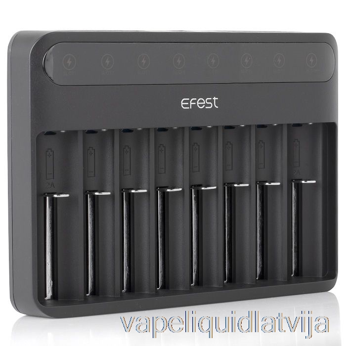 Efest Lush Q8 8 Bay Inteliģentais Akumulatora Lādētājs Vape šķidrums