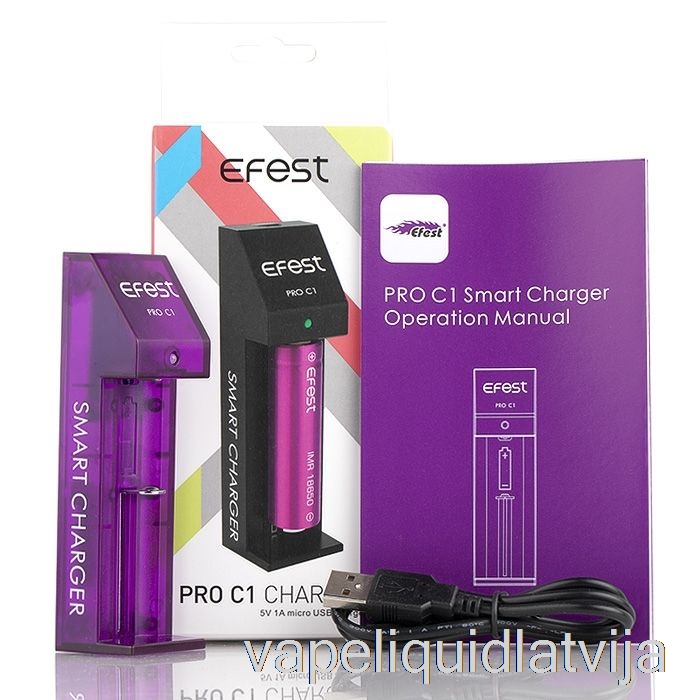 Efest Pro C1 1-bay Viedais Akumulatora Lādētājs Vape šķidrums