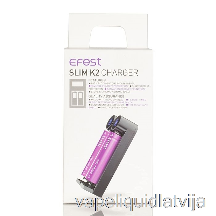 Efest Slim K2 Divu Slotu Akumulatora Lādētājs Vape šķidrums