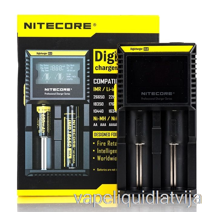 Nitecore D2 Akumulatoru Lādētāja (2 Nodalījumu) Vape šķidrums