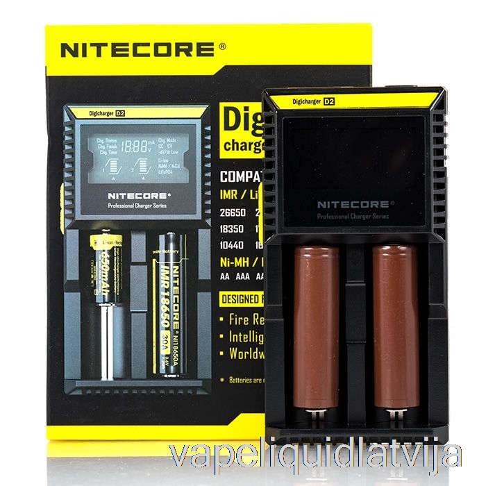 Nitecore D2 Akumulatoru Lādētāja (2 Nodalījumu) Vape šķidrums