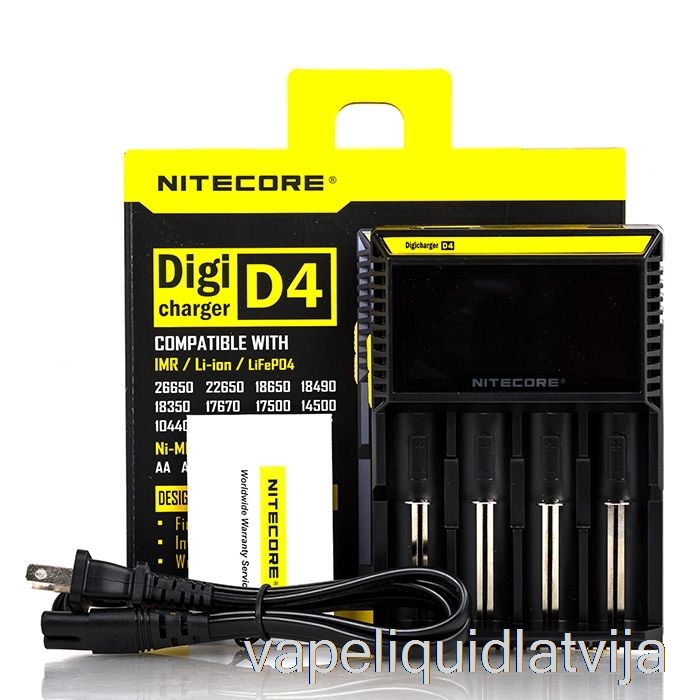 Nitecore D4 Akumulatoru Lādētājs (4 Nodalījumu) Vape šķidrums