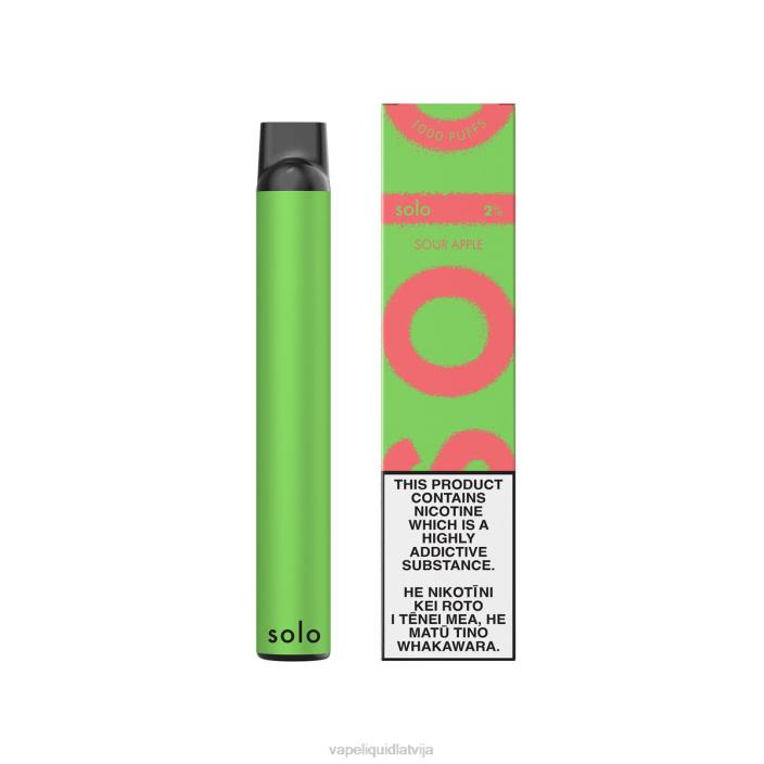 Vape Latvija - Solo vienreizējās lietošanas vape FRLR5 skābs ābols