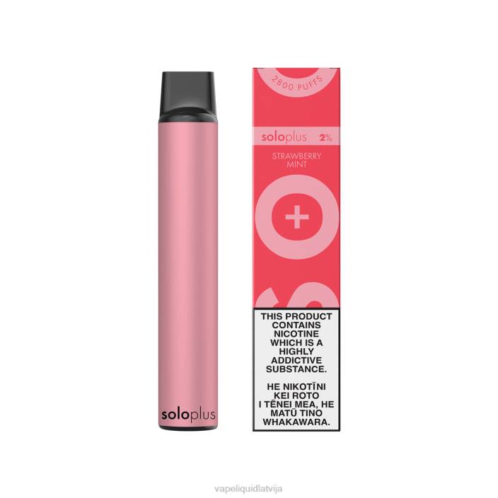Vape Liquid - Solo Plus vienreizējās lietošanas vape FRLR26 zemeņu piparmētra