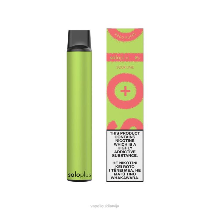 Vape Liquid - Solo Plus vienreizējās lietošanas vape FRLR34 skābais laims