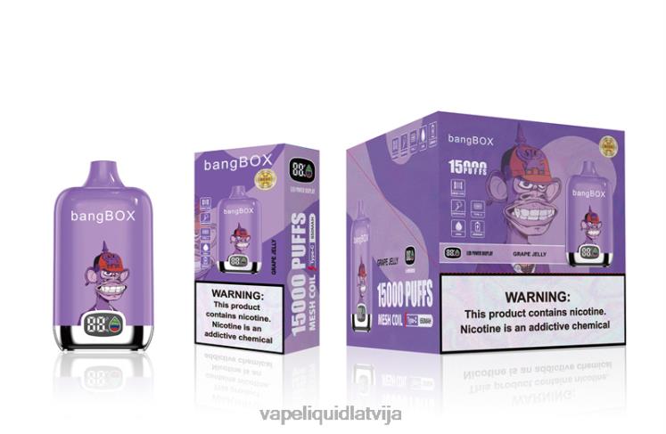 Vape Latvija - Bang Box 15000 uzpūtienu J8F2F49 vīnogu želeja