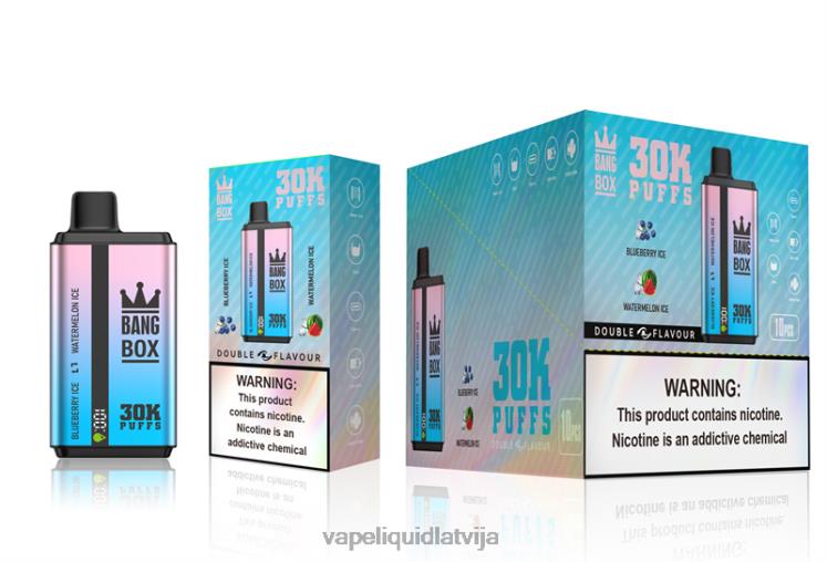 Vape Latvija - Bang Box 30 000 uzpūtienu dubultās garšas J8F2F69 melleņu un arbūzu ledus