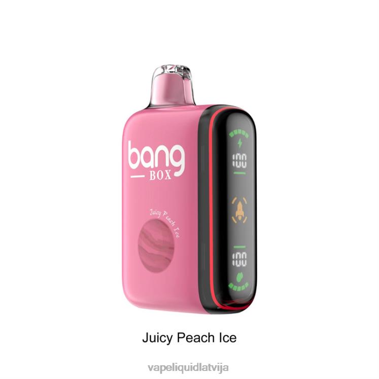 Vape Latvija - Bang Box 9000-18000 uzpūtienu viedais jaudas displejs J8F2F29 sulīgs persiku ledus