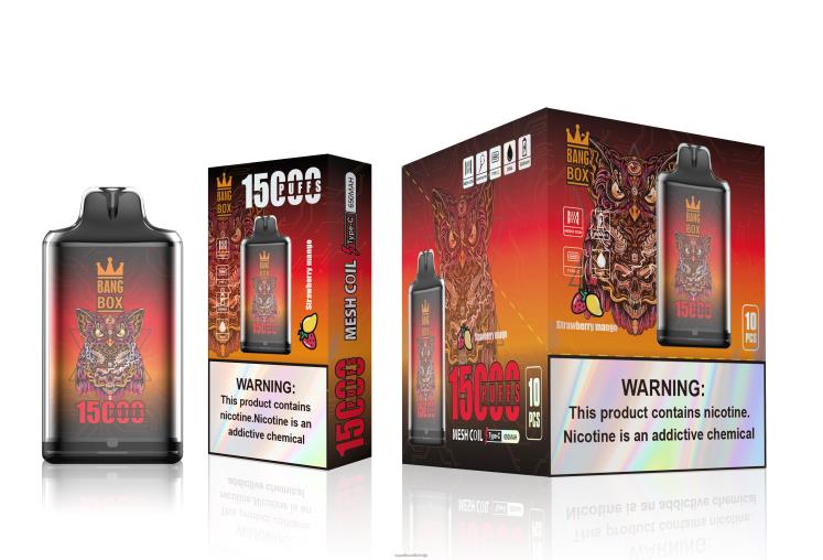 Vape Latvija - Bang Box s1-15000 uzpūtienu J8F2F101 zemeņu mango