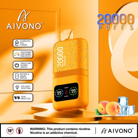 Vape Latvija - persiku ledus Aivono AIM magic 20 000 8VNV485