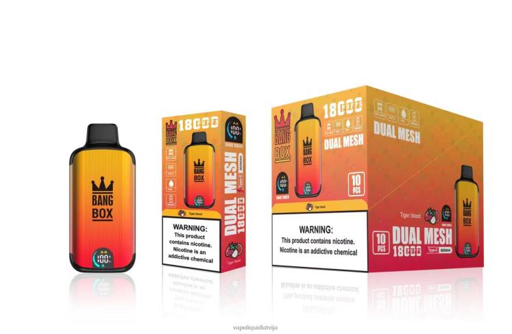 Vape Liquid - Bang Box 18000 uzpūtienu J8F2F94 tīģera asinis