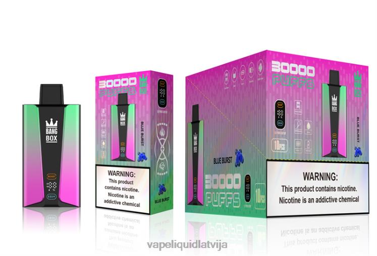 Vape Liquid - Bang Box 30 000 uzpūtienu viedais ekrāns J8F2F82 zils sprādziens
