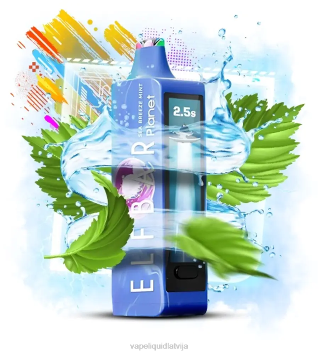 Vape Liquid - Elf Bar Planet 25 000 jūras brīze piparmētra VRTJ18