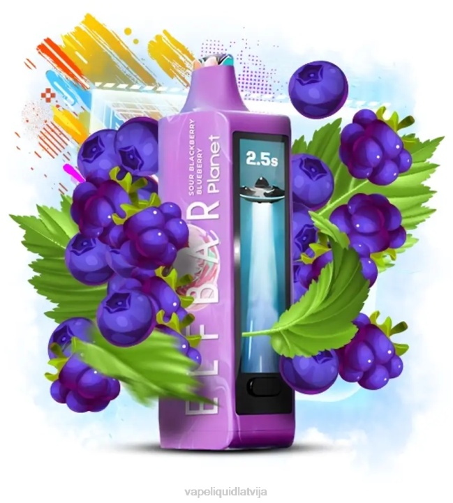 Vape Liquid - Elf Bar Planet 25 000 skāba kazenes melleņu VRTJ22