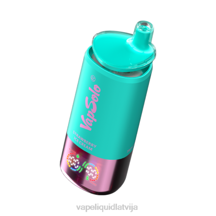 Vape Liquid - arbūzu ledus un zemeņu ledus un trīskāršā melone VapSolo Triple 30000 uzpūtienu N4L410
