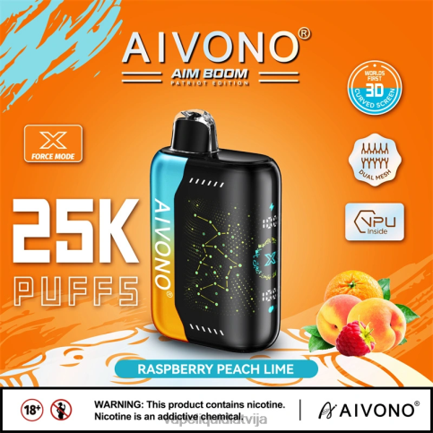 Vape Liquid - aveņu persiku laima Aivono AIM BOOM 25 000 8VNV4350
