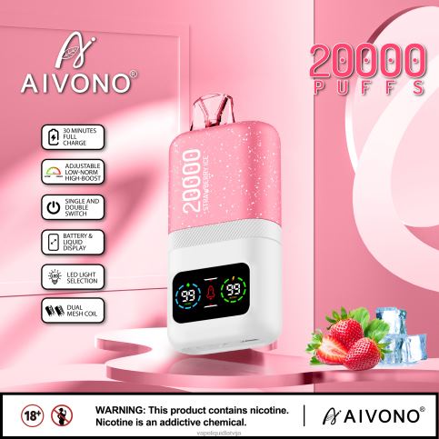 Vape Liquid - zemeņu ledus Aivono AIM magic 20 000 8VNV474