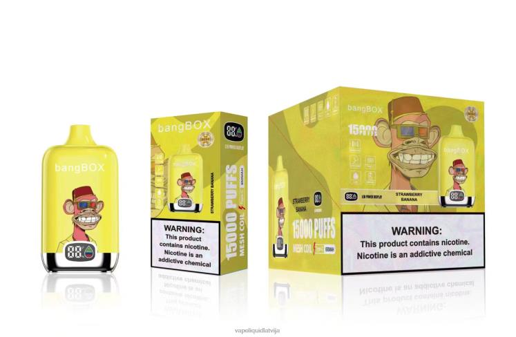 Vape Shop Riga - Bang Box 15000 uzpūtienu J8F2F43 zemeņu banāns