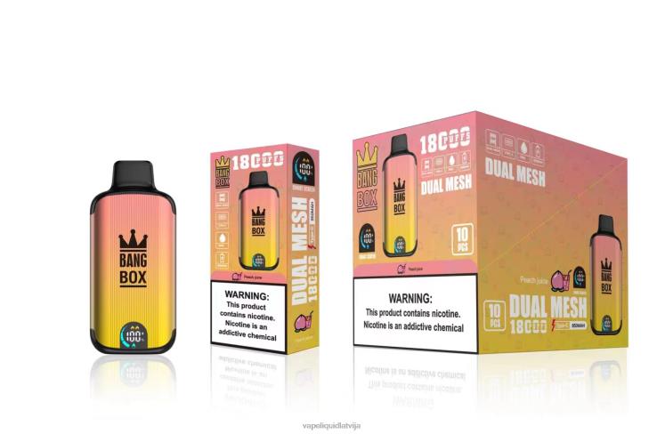 Vape Shop Riga - Bang Box 18000 uzpūtienu J8F2F91 persiku sula