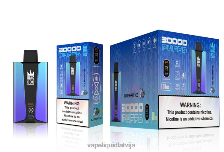 Vape Shop Riga - Bang Box 30 000 uzpūtienu viedais ekrāns J8F2F79 melleņu ledus