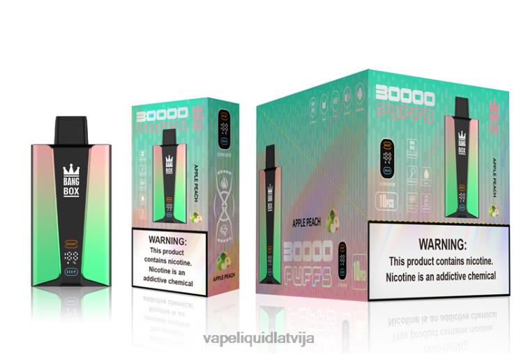 Vape Shop Riga - Bang Box 30 000 uzpūtienu viedais ekrāns J8F2F83 ābolu persiks