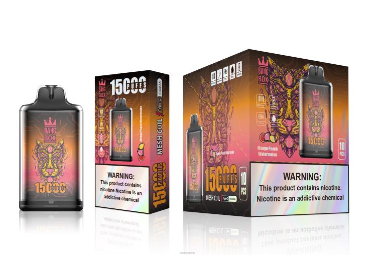 Vape Shop Riga - Bang Box s1-15000 uzpūtienu J8F2F107 mango persiku arbūzs