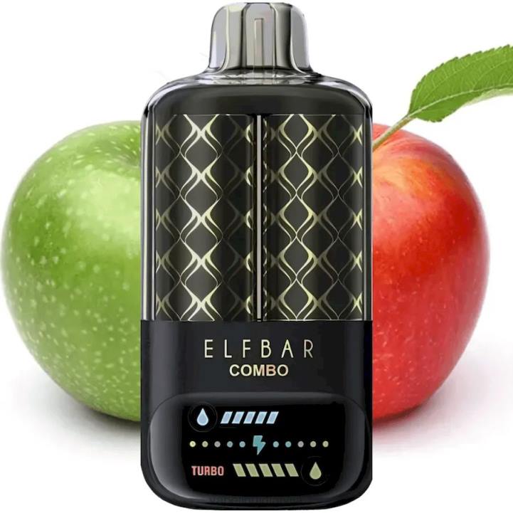 Vape Shop Riga - Elf Bar Combo 25 000 zaļais ābols un dubultā ābolu ūdenspīpe VRTJ3