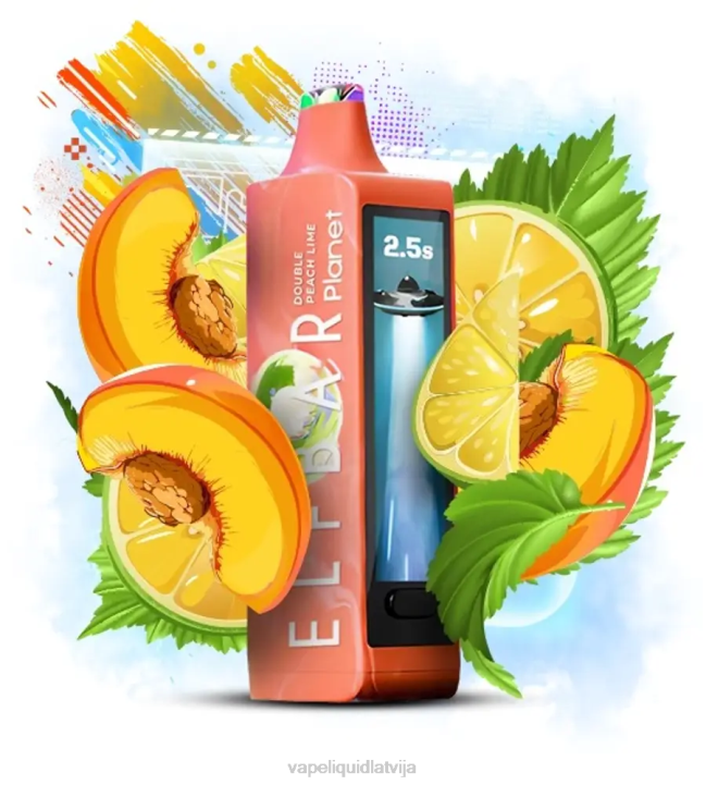 Vape Shop Riga - Elf Bar Planet 25 000 dubultā persiku laima VRTJ31