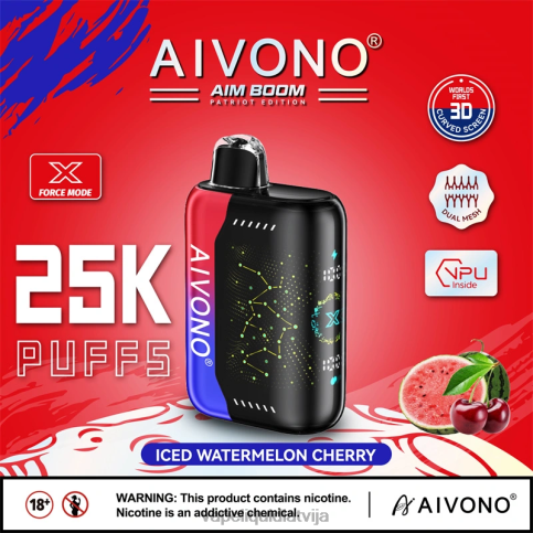 Vape Shop Riga - ledus arbūzu ķirsis Aivono AIM BOOM 25 000 8VNV4347