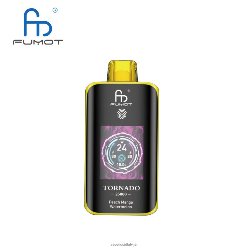 Vape Shop Riga - persiku mango arbūzs Fumot Tornado 25000 vienreizējās lietošanas vape LZNL689