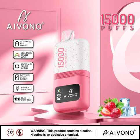 Vape Shop Riga - zemeņu ledus Aivono AIM magic 15 000 8VNV471