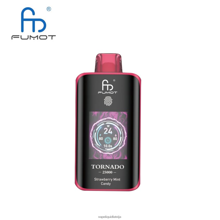 Vape Shop Riga - zemeņu piparmētru konfektes Fumot Tornado 25000 vienreizējās lietošanas vape LZNL6815