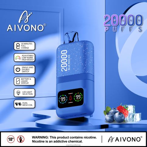 Vape Shop Riga - zils razz ledus Aivono AIM magic 20 000 8VNV479
