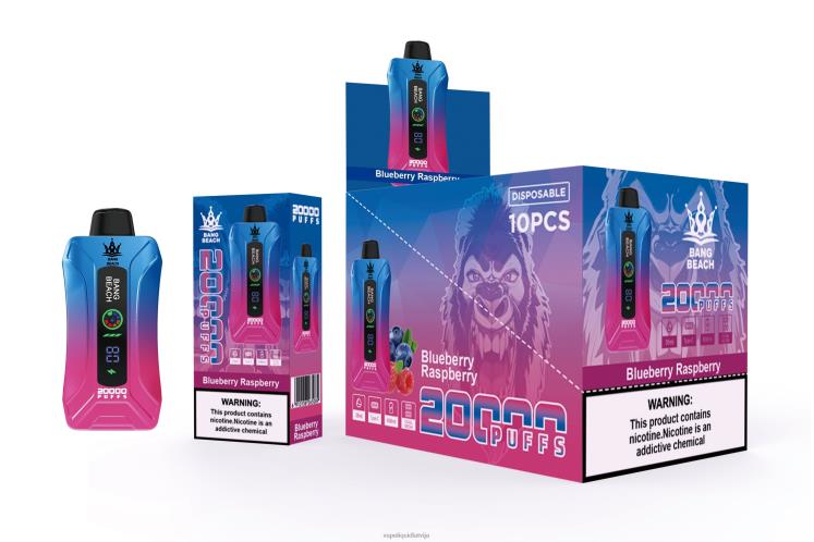 Vape Šķidrumi - Bang Beach 20 000 uzpūtienu viedā ekrāna vape J8F2F12 melleņu avenes