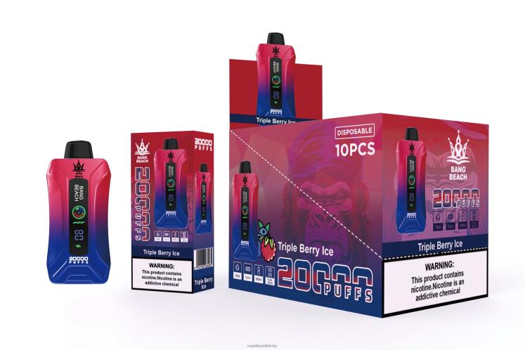 Vape Šķidrumi - Bang Beach 20 000 uzpūtienu viedā ekrāna vape J8F2F8 trīskāršo ogu ledus