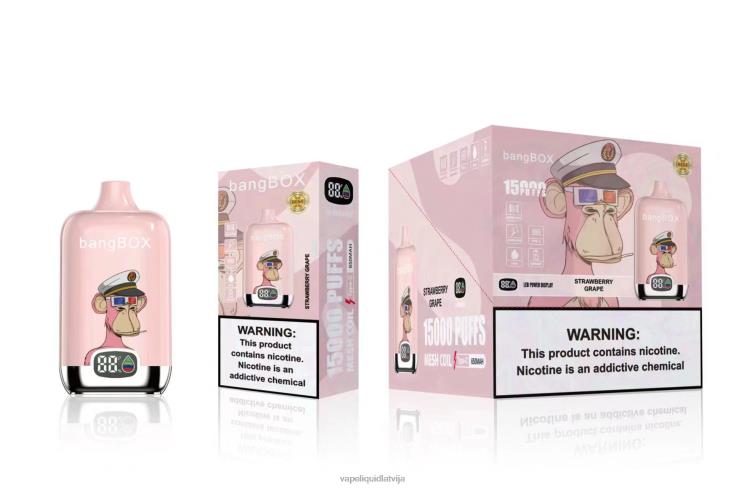 Vape Šķidrumi - Bang Box 15000 uzpūtienu J8F2F44 zemeņu vīnogas