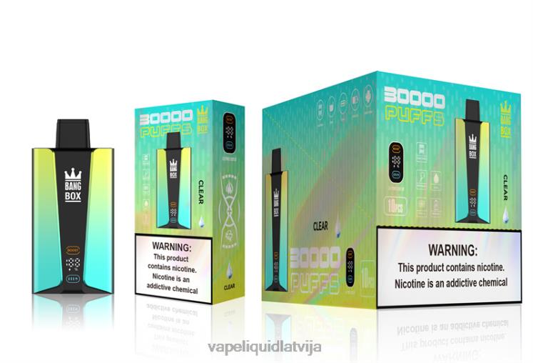 Vape Šķidrumi - Bang Box 30 000 uzpūtienu viedais ekrāns J8F2F76 skaidrs