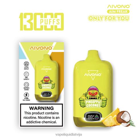 Vape Šķidrumi - ananāsu kokosrieksts Aivono AIM FREAK 13 000 8VNV4248