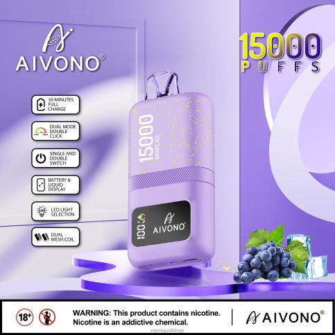 Vape Šķidrumi - vīnogu ledus Aivono AIM magic 15 000 8VNV460