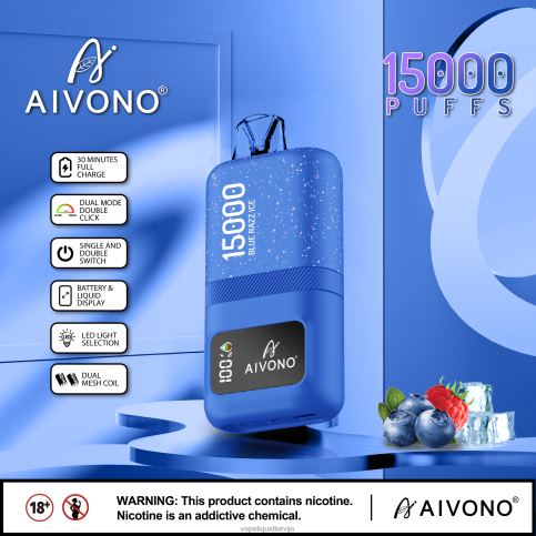 Vape Šķidrumi - zils razz ledus Aivono AIM magic 15 000 8VNV464