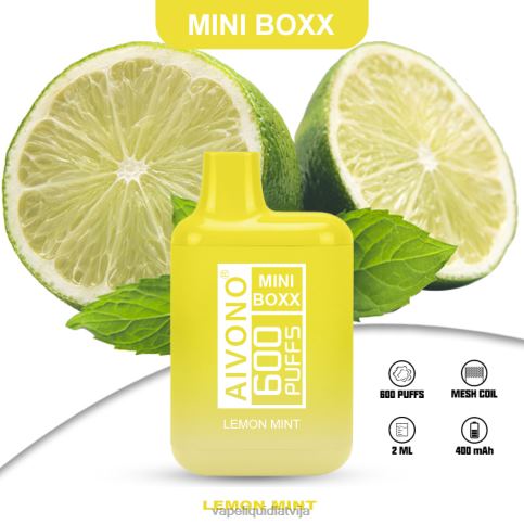 Vape Latvija - citronu piparmētra Aivono AIM MINI BOXX 600 8VNV4233