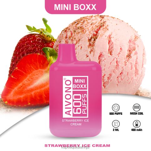 Vape Šķidrumi - zemeņu saldējums Aivono AIM MINI BOXX 600 8VNV4232