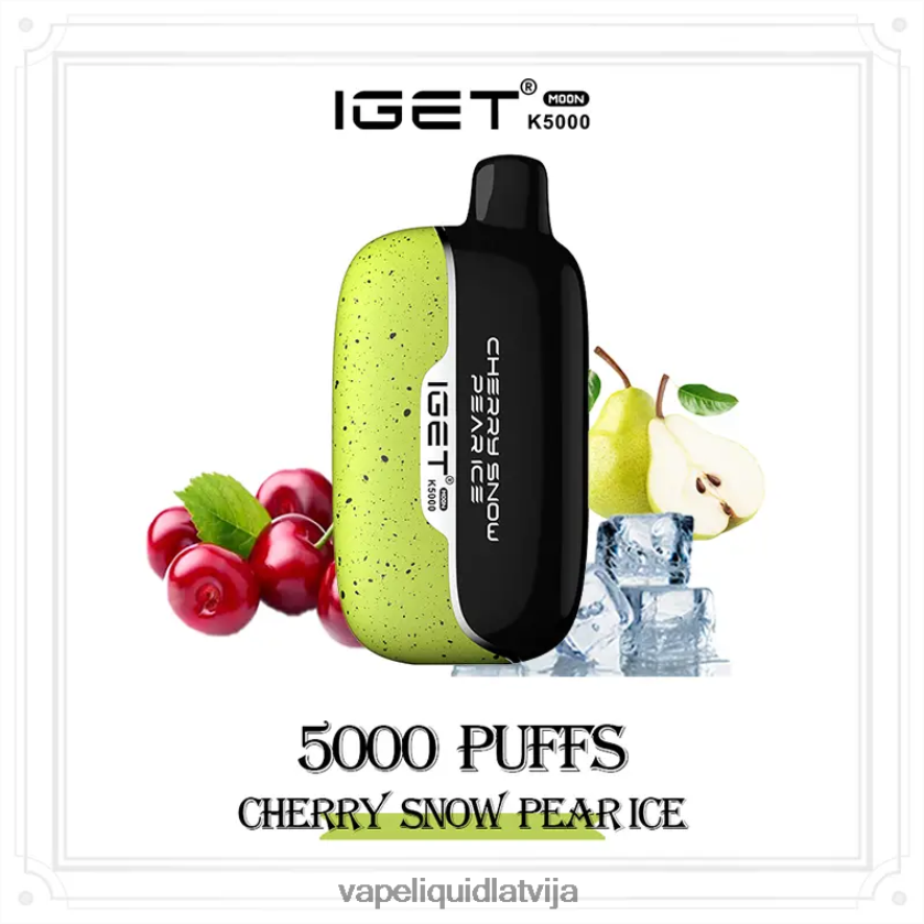 Vape Juice - ķiršu sniega bumbieru ledus IGET Moon K5000 4JNRZV5