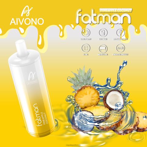 Vape Latvija - ananāsu kokosrieksts Aivono FATMAN 6800 8VNV429