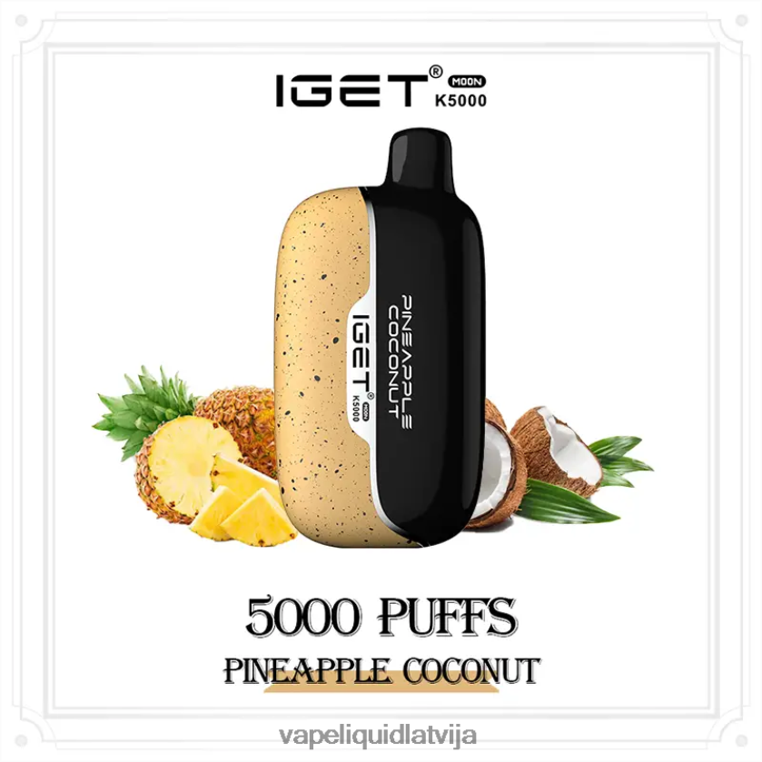 Vape Latvija - ananāsu kokosrieksts IGET Moon K5000 4JNRZV16