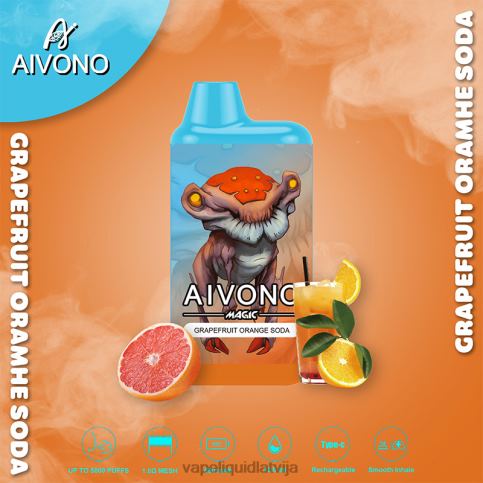 Vape Latvija - greipfrūtu apelsīnu soda Aivono AIM MAGIC 5800 mouth box cigarete 8VNV4101